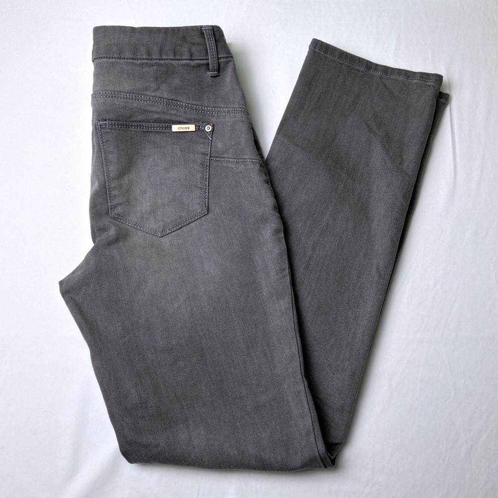Chico's Women So Lifting Slim Leg Jeans Gray Size 0/4 Stretch Denim Mid Rise